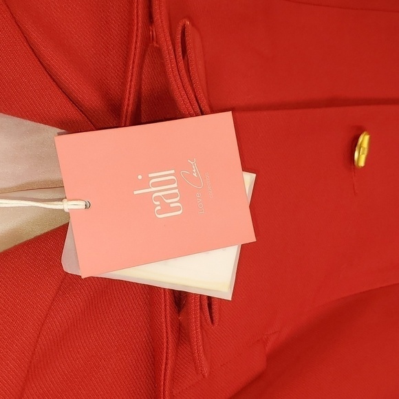 Cabi Beau Red Lined Long Slv Bow Closure Sz 6 Jacket - Picture 5 of 16